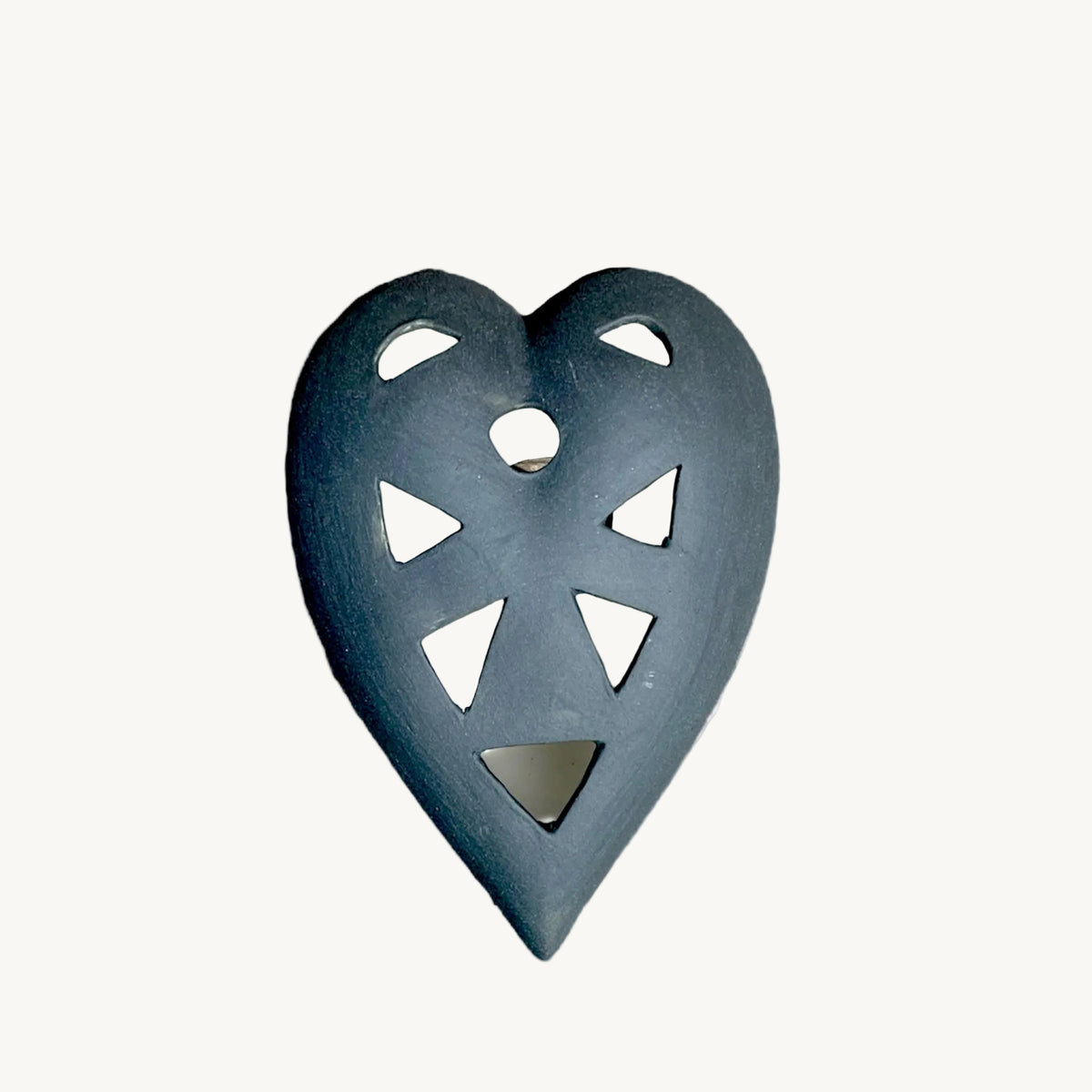 Heart shaped porcelain wedding heart. with black mate glaze and unique design.