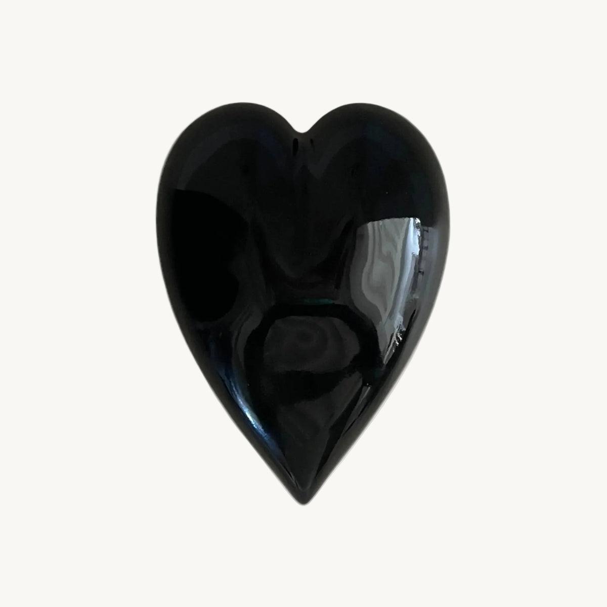 Handmade Porcelain Heart with black glaze for wall art love memories and wedding gifts