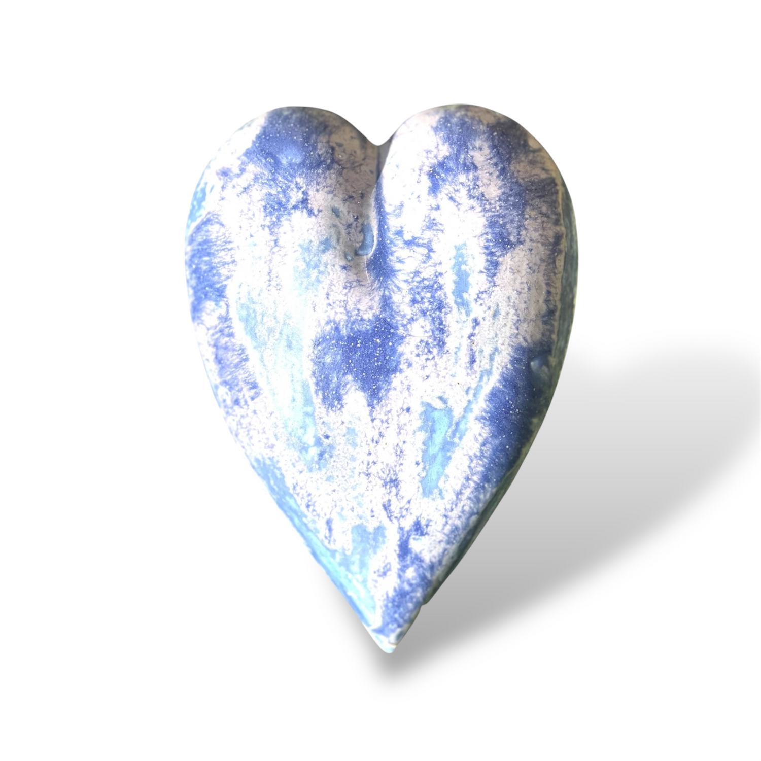 Ocean inspired porcelain heart with soft elegant design, romantic keepsake for anniversaries and weddings.