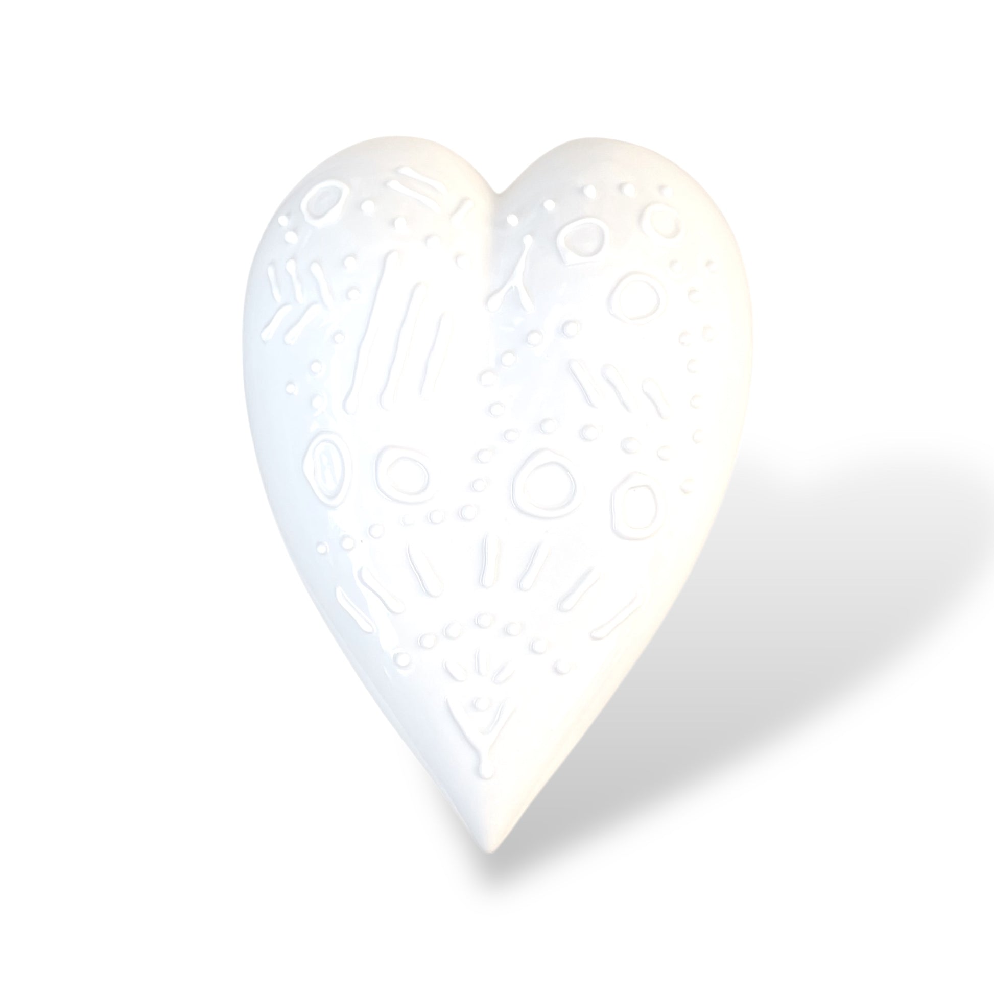 Elegant handmade porcelain heart - wedding gift, anniversary, couple in love, celebration