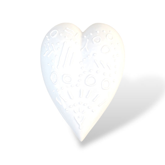Elegant handmade porcelain heart - wedding gift, anniversary, couple in love, celebration
