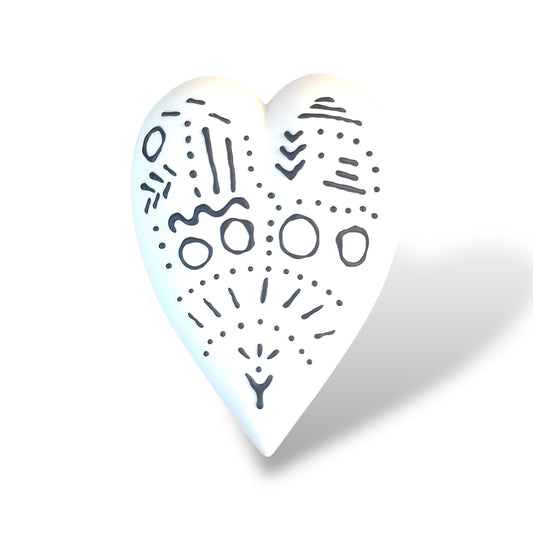 Elegant handmade porcelain heart - wedding gift, anniversary, couple in love, celebration, wall art