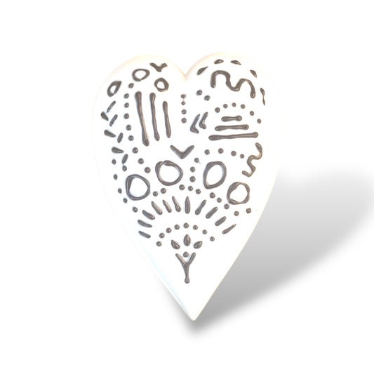 Elegant handmade porcelain heart - wedding gift, anniversary, couple in love, celebration, wall art