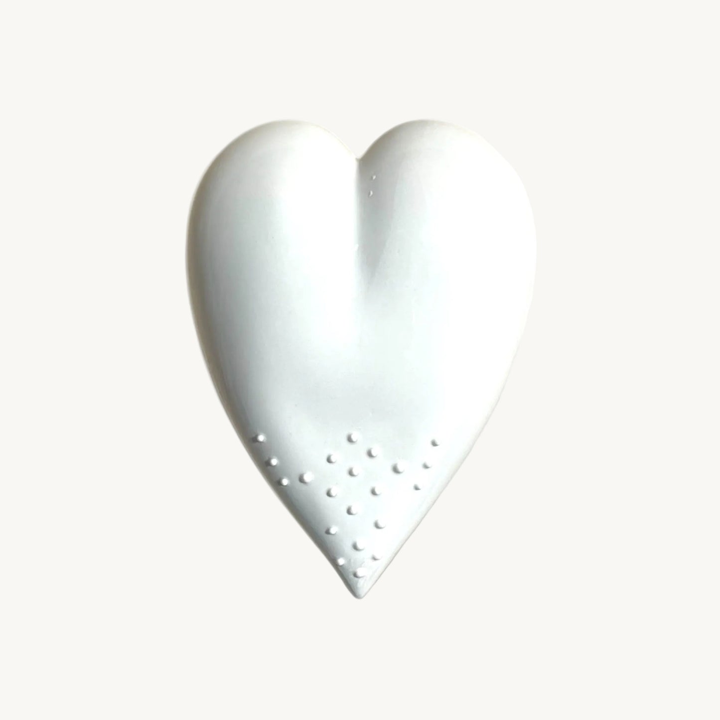 Porcelain heart - glossy design, handmade wedding & anniversary gift white handcrafted