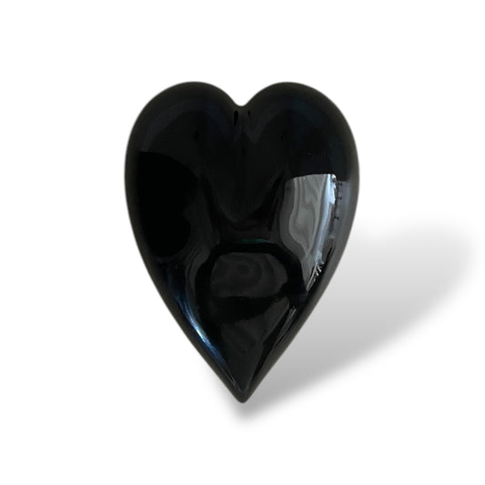 Handmade Porcelain Heart with black glaze for wall art love memories and wedding gifts